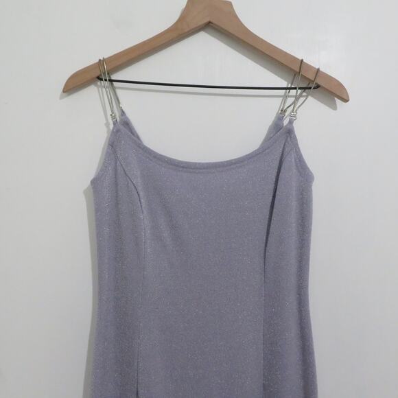 Jessica McClintock Gunne Sax 10 Light Purple Shimmer Dress Vintage - Picture 3 of 8